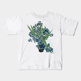 Van Gogh Iris and Starry Night Mash Up Kids T-Shirt